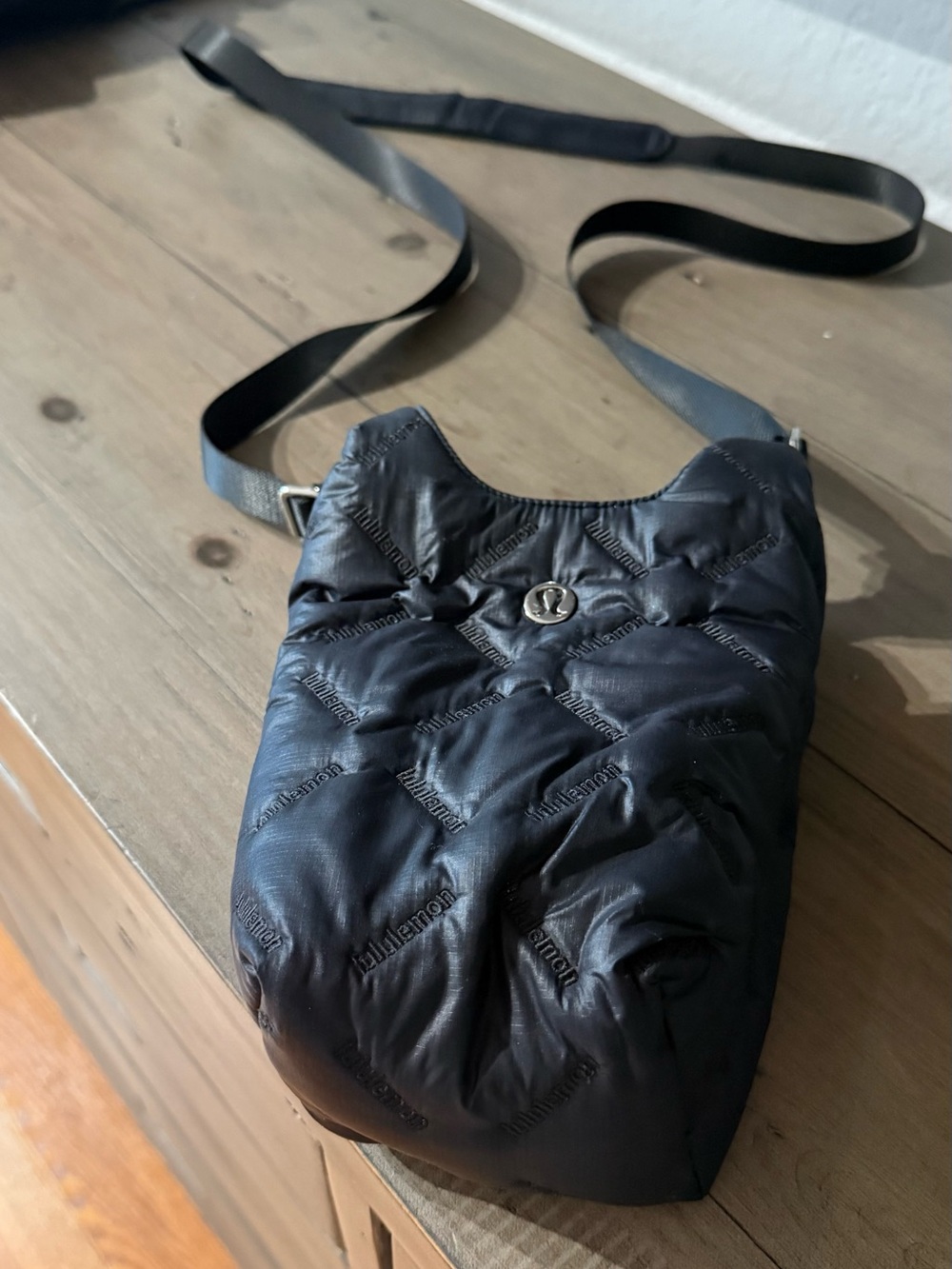 lululemon Black Quilted Nylon Crossbody Bag
